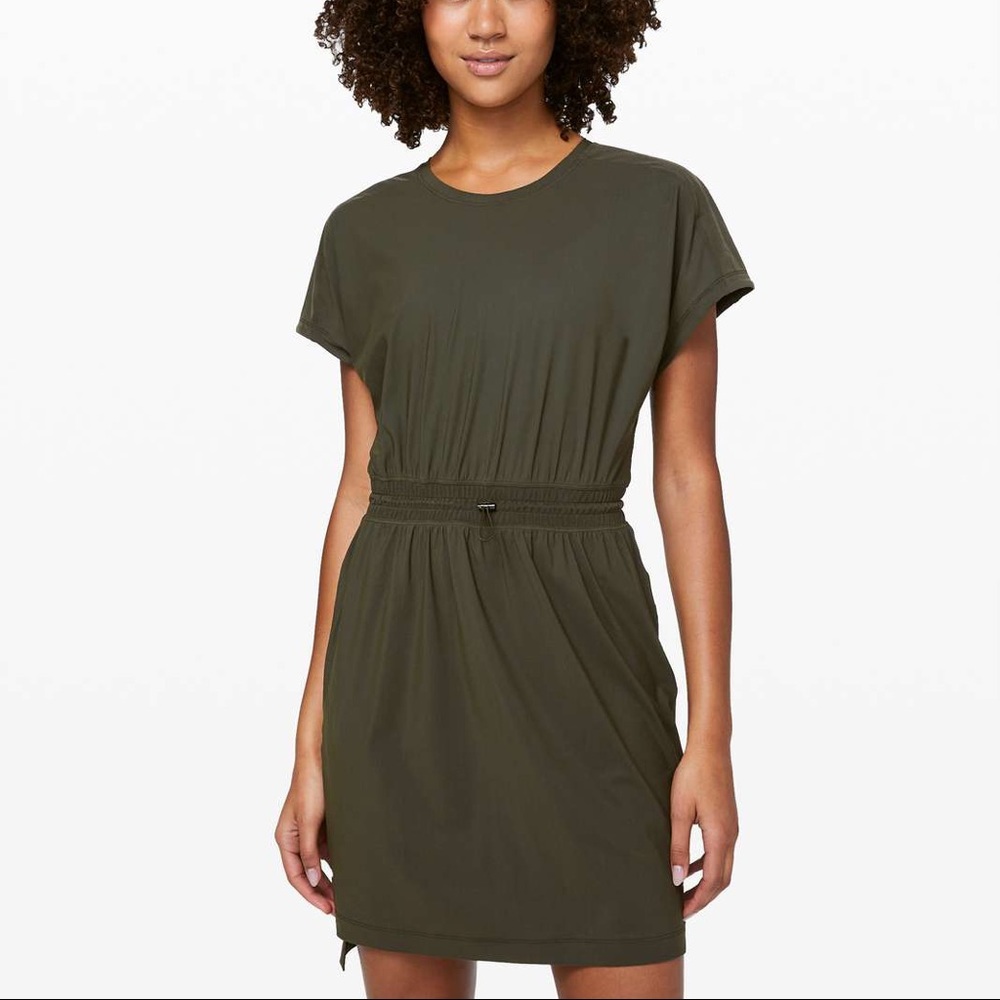 Lululemon Throw It On Dress Dark Olive